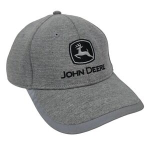 John Deere Hat Logo Baseball Cap Gray Reflective Snapback Farm Workwear OSFM